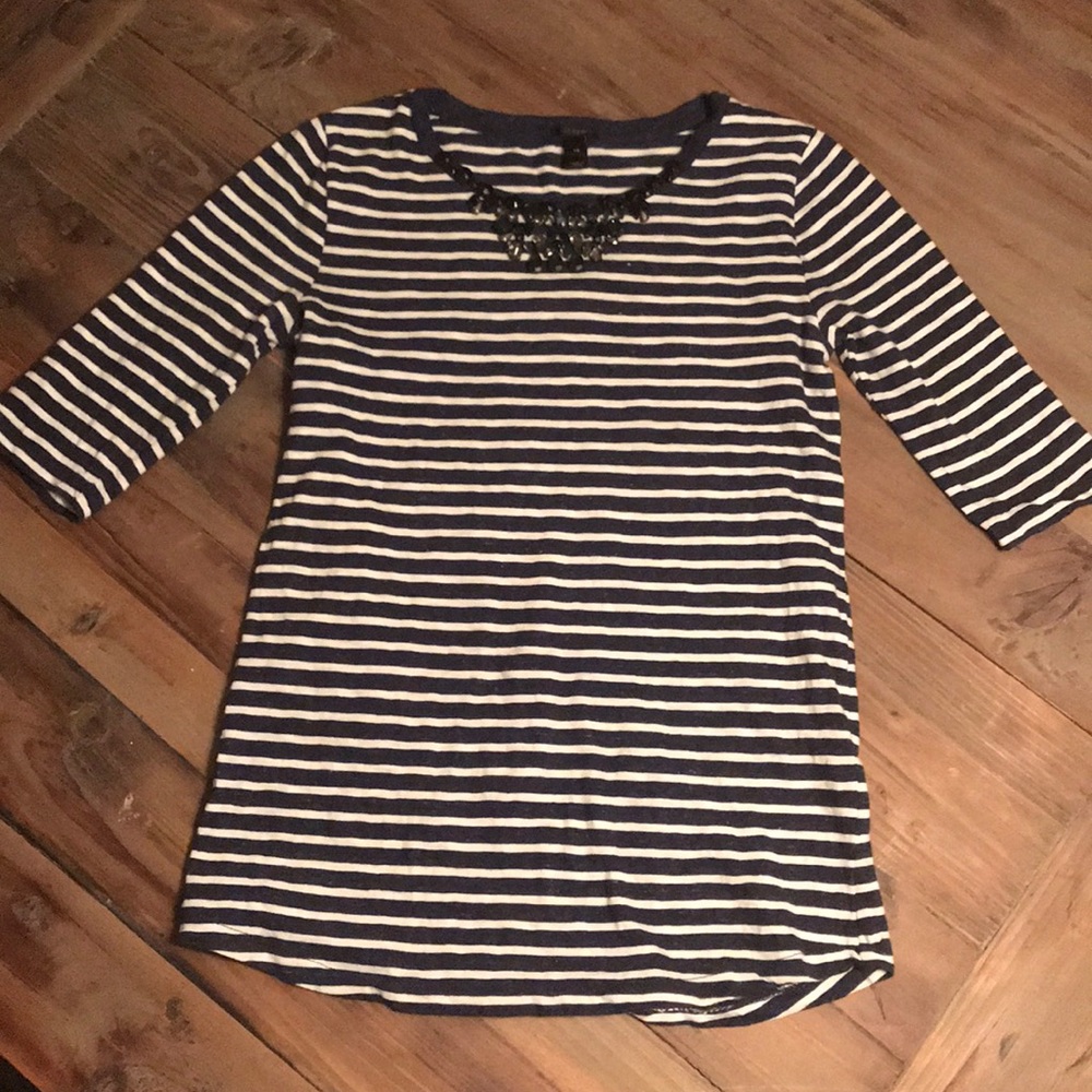 J.Crew embellished striped t-shirt XS